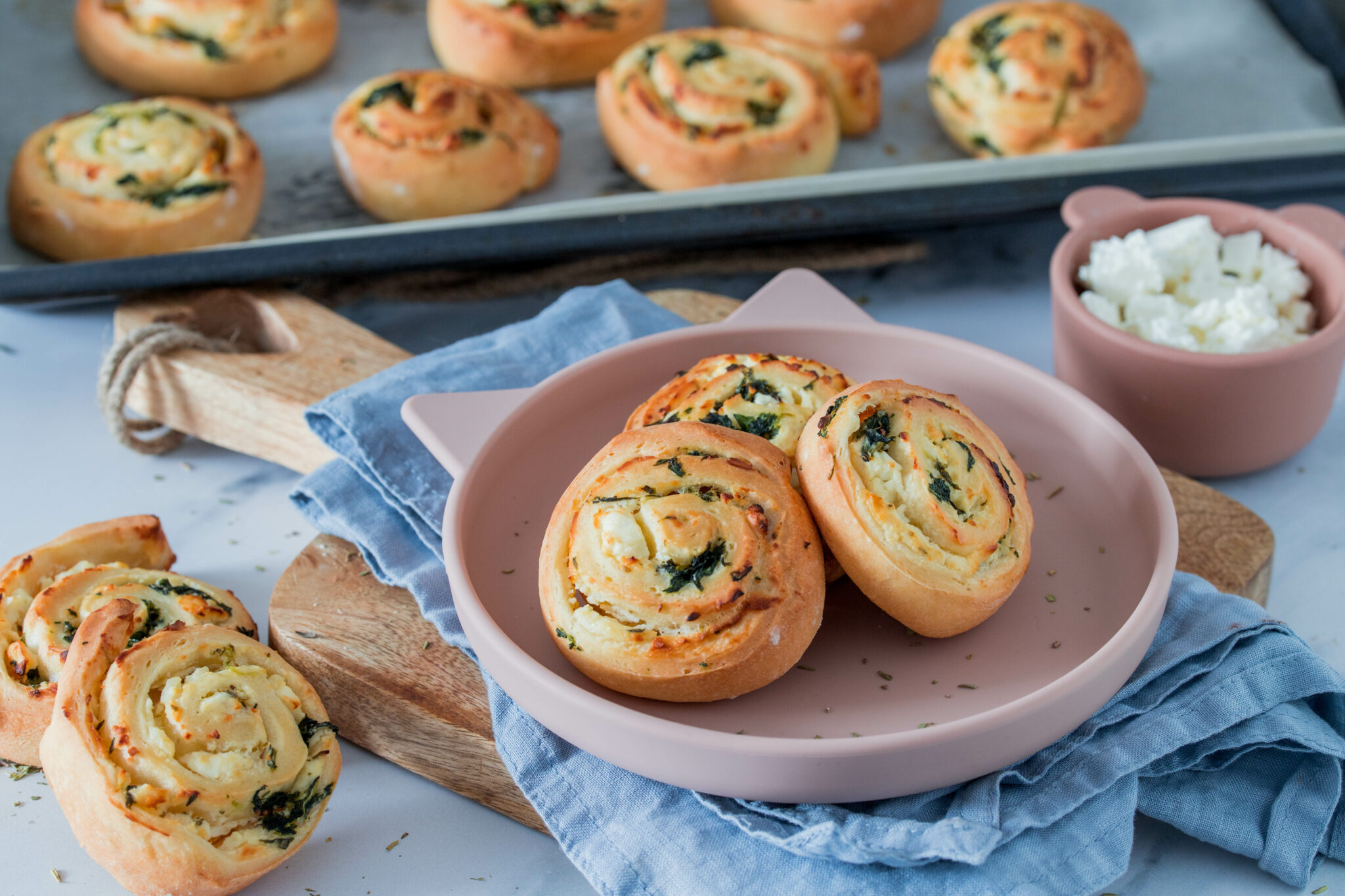 Spinat-Feta Schnecken - herzhafter Snack ⋆ Lieblingszwei * Foodblog